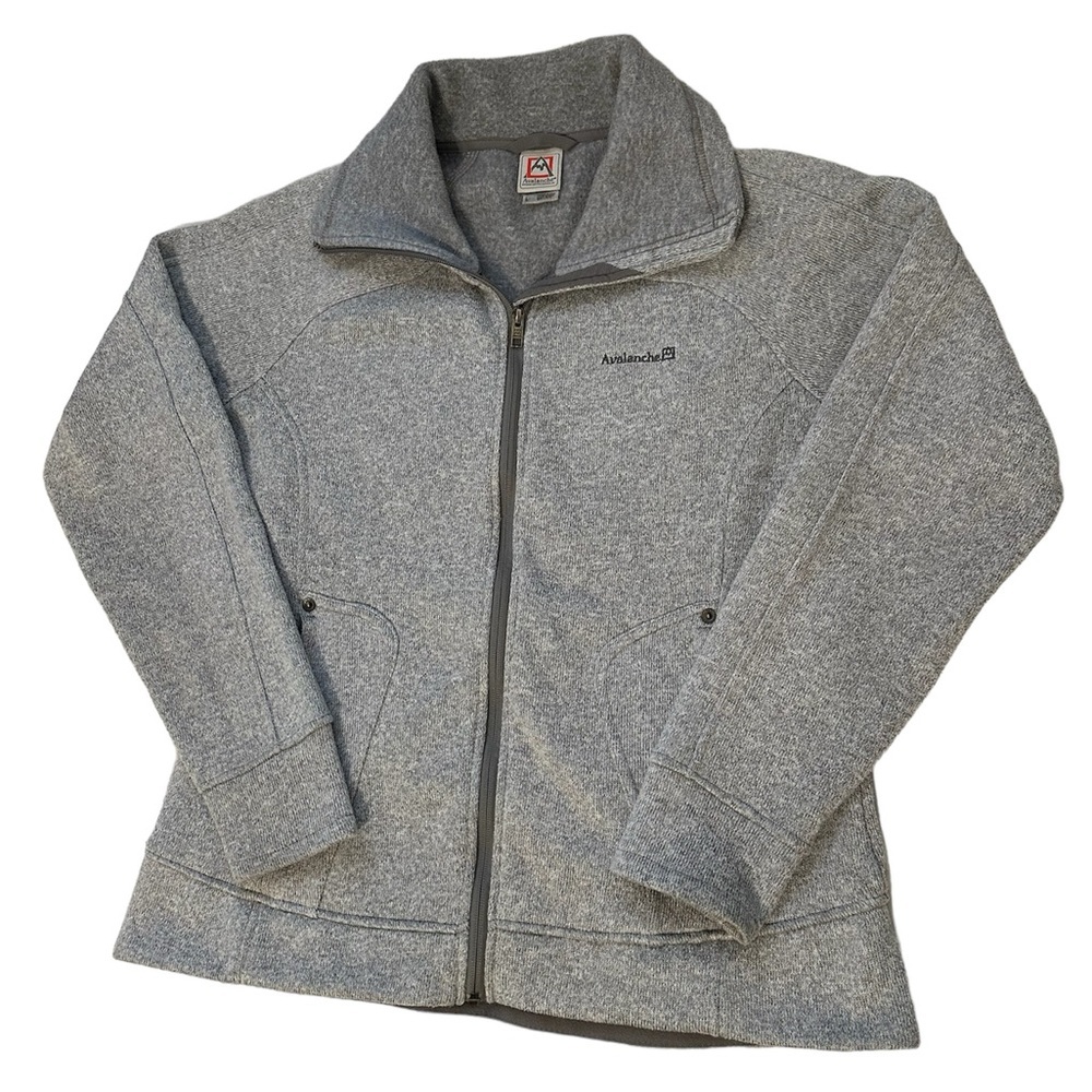 Avalanche Full Zip Mock Neck Gray Fleece Jacket--Women's Size L